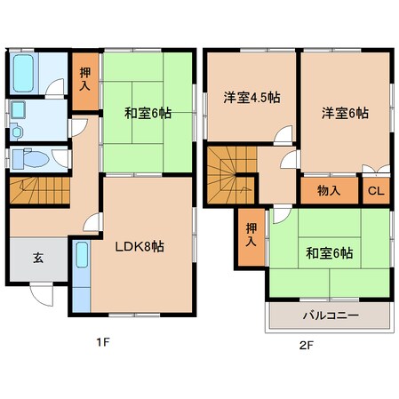 萩の台駅 徒歩15分 1-2階の物件間取画像